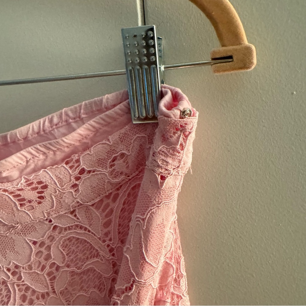Loeffler randall pink lace bodysuit and skirt size L - Picture 8 of 10